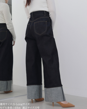 低身長パンツ/低身長用ボトム/ボトム/デニムパンツ/小柄用/XSサイズ/SSサイズ/147㎝/低身長ブランド/低身長デニムパンツ/韓国風/小柄韓国/デニム/ロールアップデニム/低身長/小柄/小柄デニム