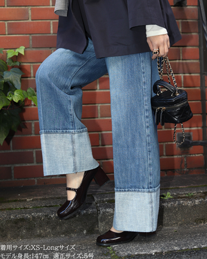 低身長パンツ/低身長用ボトム/ボトム/デニムパンツ/小柄用/XSサイズ/SSサイズ/147㎝/低身長ブランド/低身長デニムパンツ/韓国風/小柄韓国/デニム/ロールアップデニム/低身長/小柄/小柄デニム