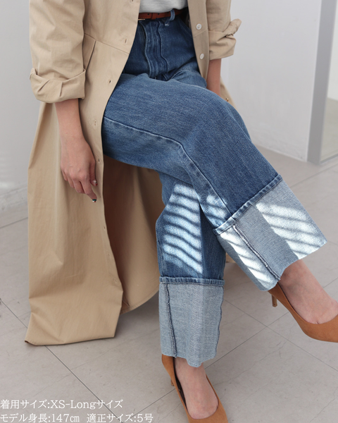 画像をギャラリービューアに読み込む, 低身長パンツ/低身長用ボトム/ボトム/デニムパンツ/小柄用/XSサイズ/SSサイズ/147㎝/低身長ブランド/低身長デニムパンツ/韓国風/小柄韓国/デニム/ロールアップデニム/低身長/小柄/小柄デニム
