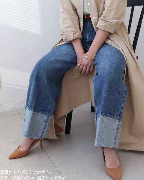 画像をギャラリービューアに読み込む, 低身長パンツ/低身長用ボトム/ボトム/デニムパンツ/小柄用/XSサイズ/SSサイズ/147㎝/低身長ブランド/低身長デニムパンツ/韓国風/小柄韓国/デニム/ロールアップデニム/低身長/小柄/小柄デニム
