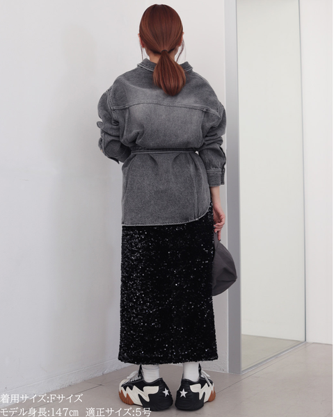 画像をギャラリービューアに読み込む, 小柄ブランド/低身長ブランド/低身長/小柄/小柄シャツ/デニムシャツ/リボンシャツ
