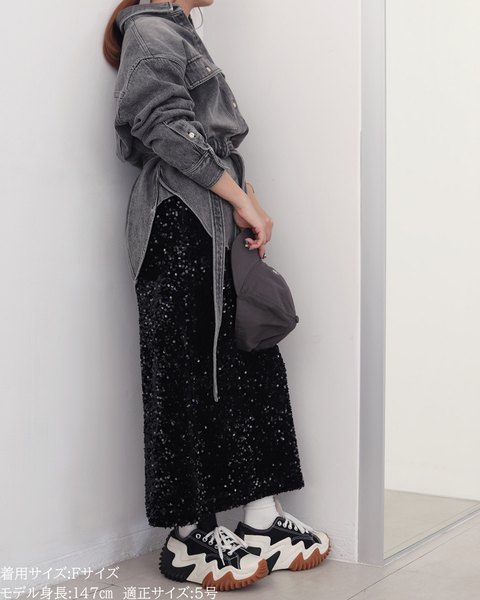 画像をギャラリービューアに読み込む, 小柄ブランド/低身長ブランド/低身長/小柄/小柄シャツ/デニムシャツ/リボンシャツ
