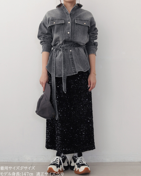 画像をギャラリービューアに読み込む, 小柄ブランド/低身長ブランド/低身長/小柄/小柄シャツ/デニムシャツ/リボンシャツ
