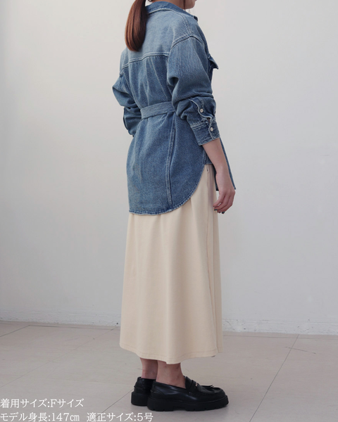 画像をギャラリービューアに読み込む, 小柄ブランド/低身長ブランド/低身長/小柄/小柄シャツ/デニムシャツ/リボンシャツ
