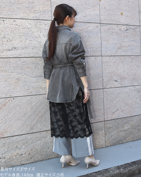 画像をギャラリービューアに読み込む, 小柄ブランド/低身長ブランド/低身長/小柄/小柄シャツ/デニムシャツ/リボンシャツ
