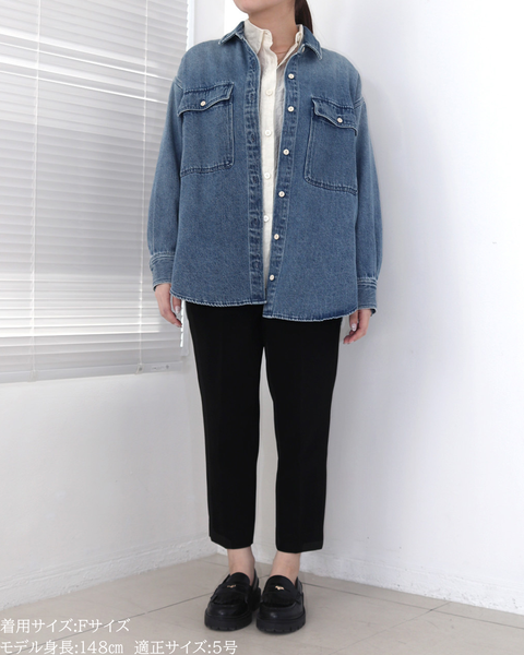 画像をギャラリービューアに読み込む, 小柄ブランド/低身長ブランド/低身長/小柄/小柄シャツ/デニムシャツ/リボンシャツ
