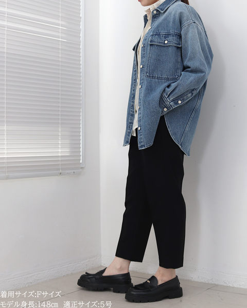 画像をギャラリービューアに読み込む, 小柄ブランド/低身長ブランド/低身長/小柄/小柄シャツ/デニムシャツ/リボンシャツ
