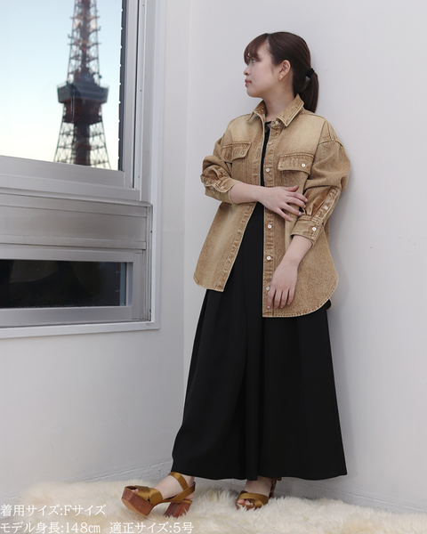 画像をギャラリービューアに読み込む, 小柄ブランド/低身長ブランド/低身長/小柄/小柄シャツ/デニムシャツ/リボンシャツ
