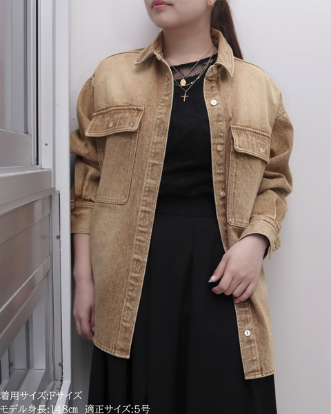 画像をギャラリービューアに読み込む, 小柄ブランド/低身長ブランド/低身長/小柄/小柄シャツ/デニムシャツ/リボンシャツ
