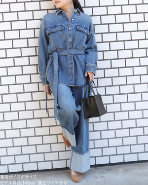 小柄ブランド/低身長ブランド/低身長/小柄/小柄シャツ/デニムシャツ/リボンシャツ