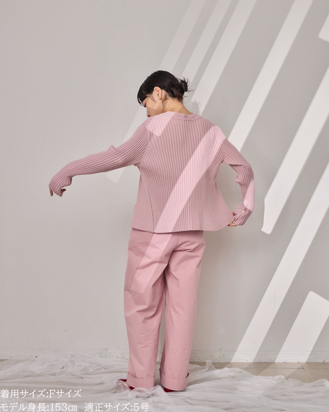 画像をギャラリービューアに読み込む, 小柄/低身長/アンサンブルニット/リブニット/縦リブ/2wayカーディガン/白蝶貝ボタン/スタイルアップ/華奢見え/体型カバー/春ニット/秋ニット/夏インナー/着回し/147cm/小柄コーデ/低身長コーデ
