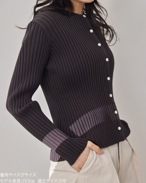 画像をギャラリービューアに読み込む, 小柄/低身長/アンサンブルニット/リブニット/縦リブ/2wayカーディガン/白蝶貝ボタン/スタイルアップ/華奢見え/体型カバー/春ニット/秋ニット/夏インナー/着回し/147cm/小柄コーデ/低身長コーデ
