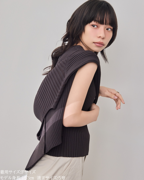 画像をギャラリービューアに読み込む, 小柄/低身長/アンサンブルニット/リブニット/縦リブ/2wayカーディガン/白蝶貝ボタン/スタイルアップ/華奢見え/体型カバー/春ニット/秋ニット/夏インナー/着回し/147cm/小柄コーデ/低身長コーデ
