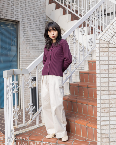 画像をギャラリービューアに読み込む, 小柄/低身長/アンサンブルニット/リブニット/縦リブ/2wayカーディガン/白蝶貝ボタン/スタイルアップ/華奢見え/体型カバー/春ニット/秋ニット/夏インナー/着回し/147cm/小柄コーデ/低身長コーデ
