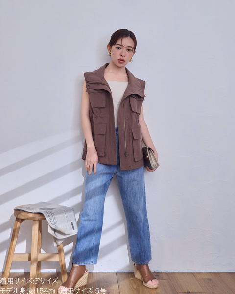 画像をギャラリービューアに読み込む, 小柄ブランド / 低身長ブランド / 低身長 / 小柄 / リネンサファリベスト / サファリベスト / リネンベスト / 低身長ベスト / 低身長セットアップ / セットアップ / 小柄ベスト / 低身長羽織り
