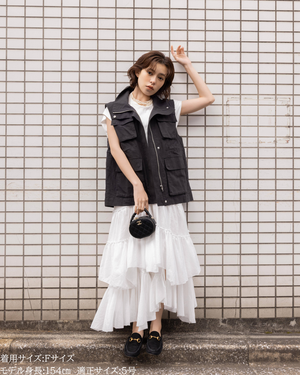 小柄ブランド / 低身長ブランド / 低身長 / 小柄 / リネンサファリベスト / サファリベスト / リネンベスト / 低身長ベスト / 低身長セットアップ / セットアップ / 小柄ベスト / 低身長羽織り