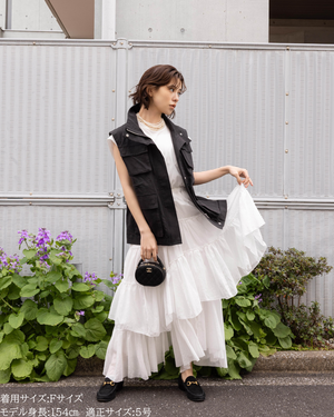 小柄ブランド / 低身長ブランド / 低身長 / 小柄 / リネンサファリベスト / サファリベスト / リネンベスト / 低身長ベスト / 低身長セットアップ / セットアップ / 小柄ベスト / 低身長羽織り