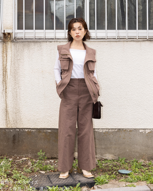 小柄ブランド / 低身長ブランド / 低身長 / 小柄 / リネンストレートパンツ / ストレートパンツ / リネンパンツ / 低身長パンツ / 低身長セットアップ / セットアップ / 小柄パンツ / 低身長ボトムス