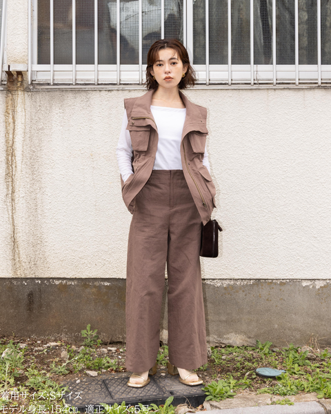 画像をギャラリービューアに読み込む, 小柄ブランド / 低身長ブランド / 低身長 / 小柄 / リネンストレートパンツ / ストレートパンツ / リネンパンツ / 低身長パンツ / 低身長セットアップ / セットアップ / 小柄パンツ / 低身長ボトムス
