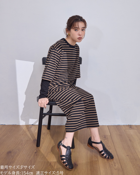 画像をギャラリービューアに読み込む, 小柄ブランド / 低身長ブランド / 低身長 / 小柄 / 小柄ワンピース / 低身長ワンピース / 4wayワンピース / ワンピースセット / カーディガンセット / セットアップ / 小柄コーデ / 低身長コーデ/ボーダーカーデ/カーディガン
