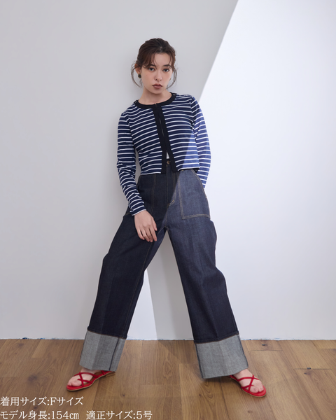 画像をギャラリービューアに読み込む, 小柄ブランド / 低身長ブランド / 低身長 / 小柄 / 小柄ワンピース / 低身長ワンピース / 4wayワンピース / ワンピースセット / カーディガンセット / セットアップ / 小柄コーデ / 低身長コーデ/ボーダーカーデ/カーディガン
