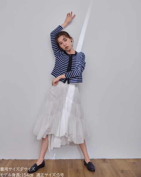 画像をギャラリービューアに読み込む, 小柄ブランド / 低身長ブランド / 低身長 / 小柄 / 小柄ワンピース / 低身長ワンピース / 4wayワンピース / ワンピースセット / カーディガンセット / セットアップ / 小柄コーデ / 低身長コーデ/ボーダーカーデ/カーディガン
