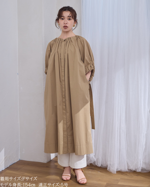 小柄ワンピース/低身長ワンピース/コットンワンピース/低身長シャツワンピース/4wayワンピース
