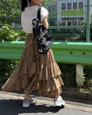 プレミアムコットンギャザーフリルスカート(セットアップ可能)( japan fabric)【863】