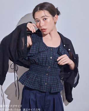シャツ/小柄/シアーシャツ/コットンシャツ/ショート丈/夏ブラウス/低身長コーデ/セットアップ