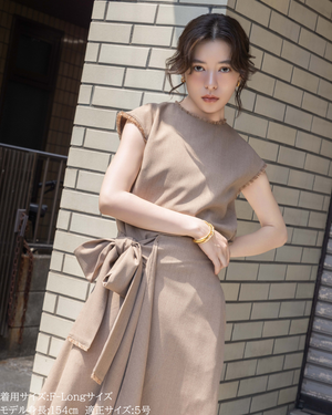 小柄/小柄ブランド/ラップレイヤードワンピース/3WAY/ワンピース/ラップスカート/フレンチスリーブ/低身長コーデ/夏ワンピース/着回し