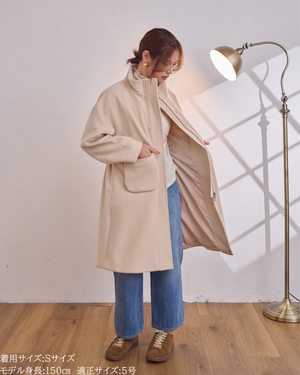 取り外しフード付きマニッシュコート(Japan Fabric)【685】
