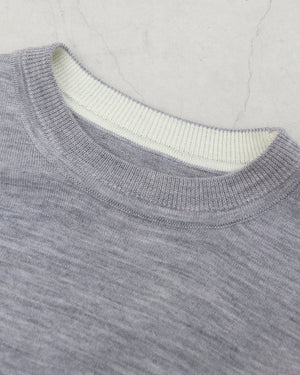 カーデ風ストール付きクルーネックウールニット(セットアップ可能)【846】