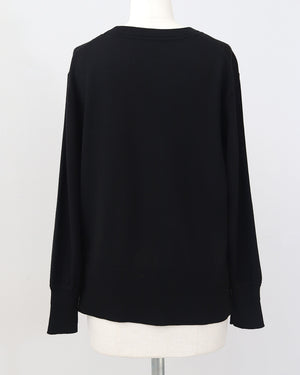 カーデ風ストール付きクルーネックウールニット(セットアップ可能)【846】