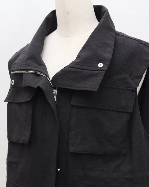 画像をギャラリービューアに読み込む, 《4/5(日)23:59までSET割》リネンコットンサファリベスト(セットアップ可能)【860】
