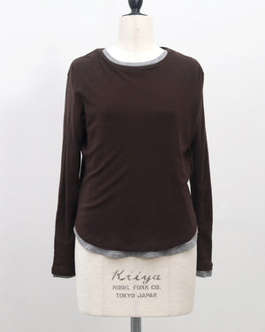 ウールクルーネックカットソー【832】