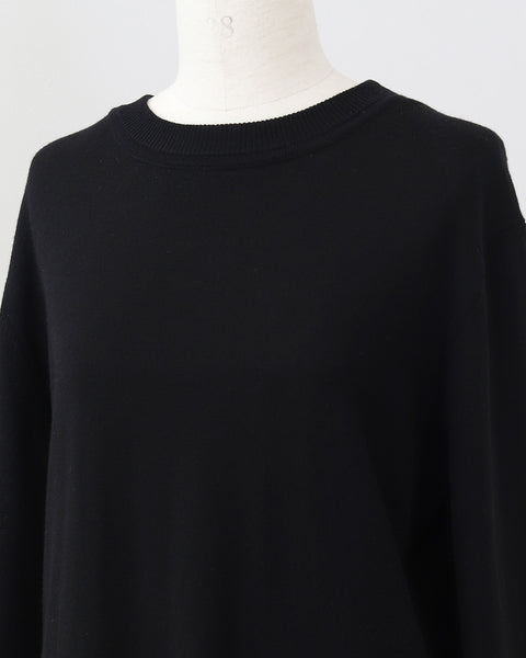 画像をギャラリービューアに読み込む, カーデ風ストール付きクルーネックウールニット(セットアップ可能)【846】
