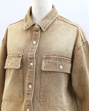 ウォッシュドデニムシャツ【817】