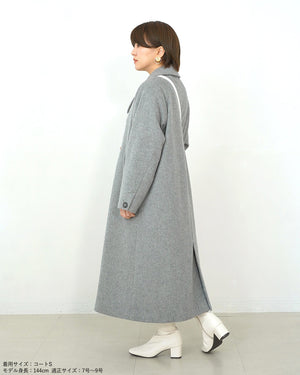 147_ichi_yon_nana】ウールチェスターロングコート(Japan Fabric