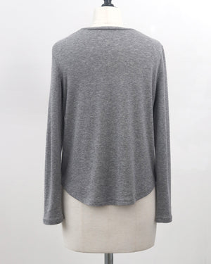 ウールクルーネックカットソー【832】