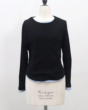 ウールクルーネックカットソー【832】