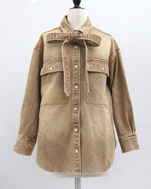 ウォッシュドデニムシャツ【817】