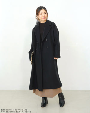 グレー147 イチヨンナナ　ウールチェスターロングコート(Japan Fabric)