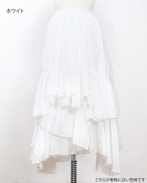 画像をギャラリービューアに読み込む, プレミアムコットンギャザーフリルスカート(セットアップ可能)( japan fabric)【863】
