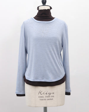 ウールクルーネックカットソー【832】