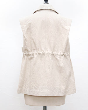 《4/5(日)23:59までSET割》リネンコットンサファリベスト(セットアップ可能)【860】