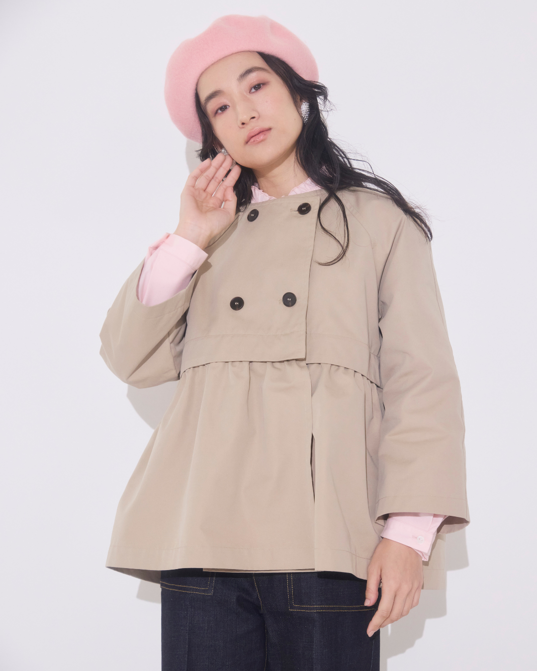 147_ichi_yon_nana】取り外しペプラムコート|低身長さん必見・小柄 147_ichi_yon_nana】取り外しペプラムコート|低身長さん必見・小柄