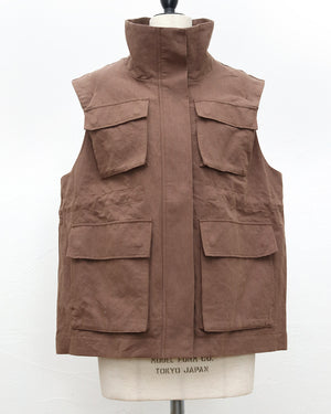 《4/5(日)23:59までSET割》リネンコットンサファリベスト(セットアップ可能)【860】