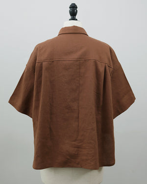 コットンリネンツイルシャツ(セットアップ可能)(Japan Fabric)【766】