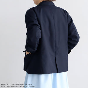 紺ブレザージャケット（選べるショート丈とロング丈、シルバー替えボタン付き）【080】